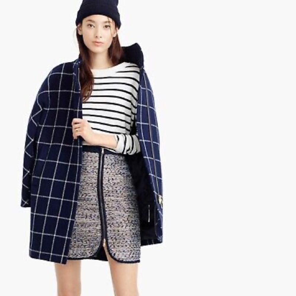 J.Crew - Metallic Tweed Zip Skirt